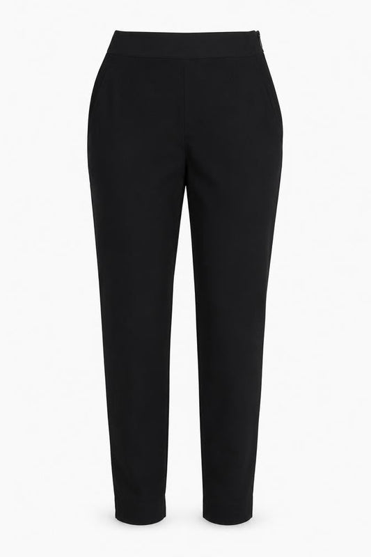 Massimo Dutti Women’s Black Slim Fit High Rise Cotton Stretch Trousers Size 6