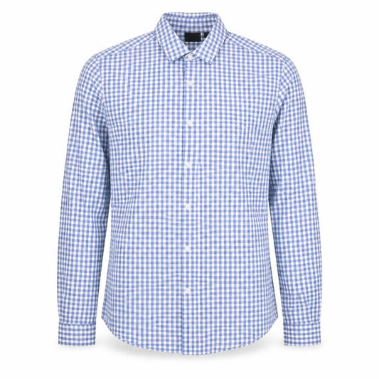 ASOS Men's Blue Check Slim Fit Long Sleeve Button-Up Shirt M