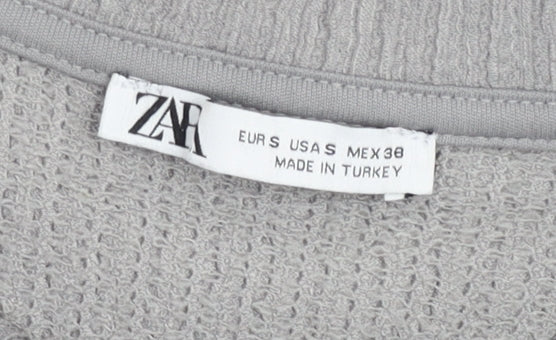 Zara Mens Grey Short Sleeve Crew Neck Knit T-Shirt Size S