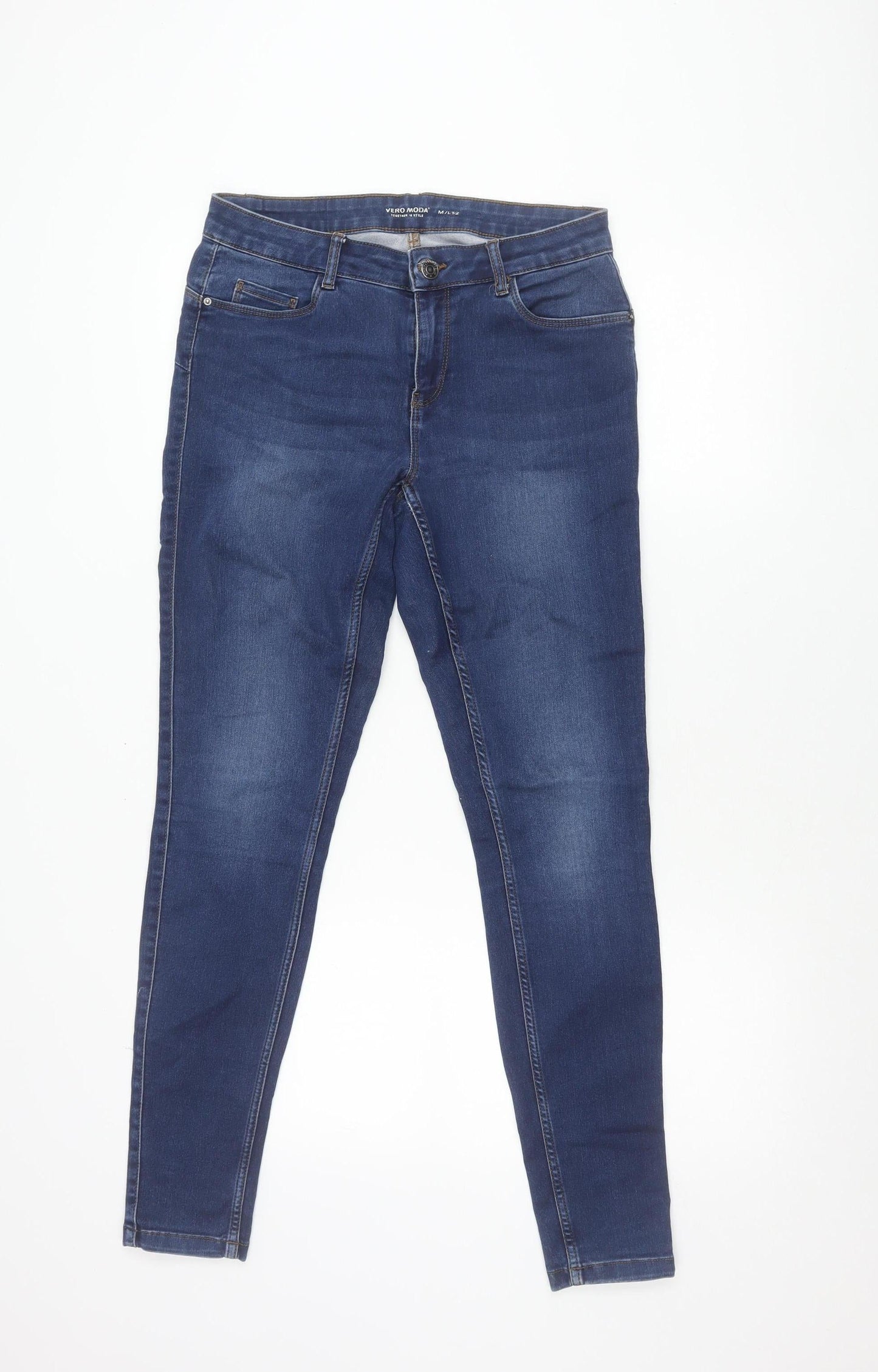 Vero Moda Womens Blue Skinny Jeans Size M/L 32 Regular Fit Denim