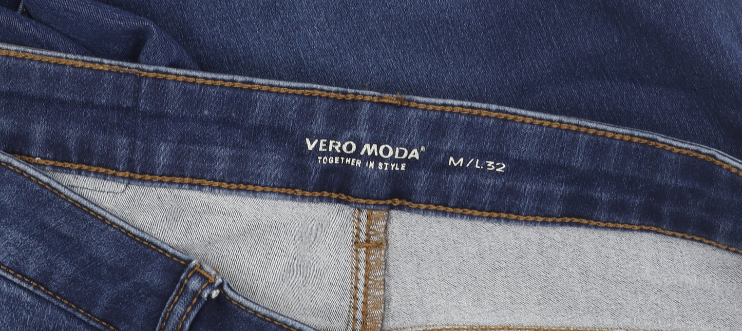 Vero Moda Womens Blue Skinny Jeans Size M/L 32 Regular Fit Denim