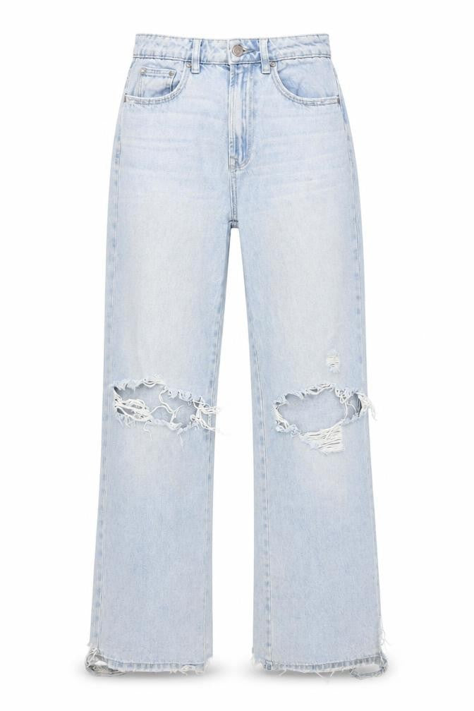 Stradivarius Women Blue Distressed Straight Jeans UK 6