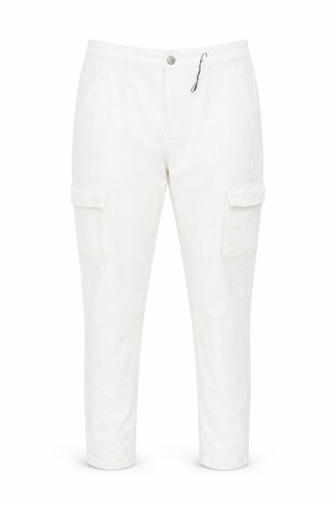 Primark Women’s White Cargo Trousers Size 18 Stretch Cotton Twill