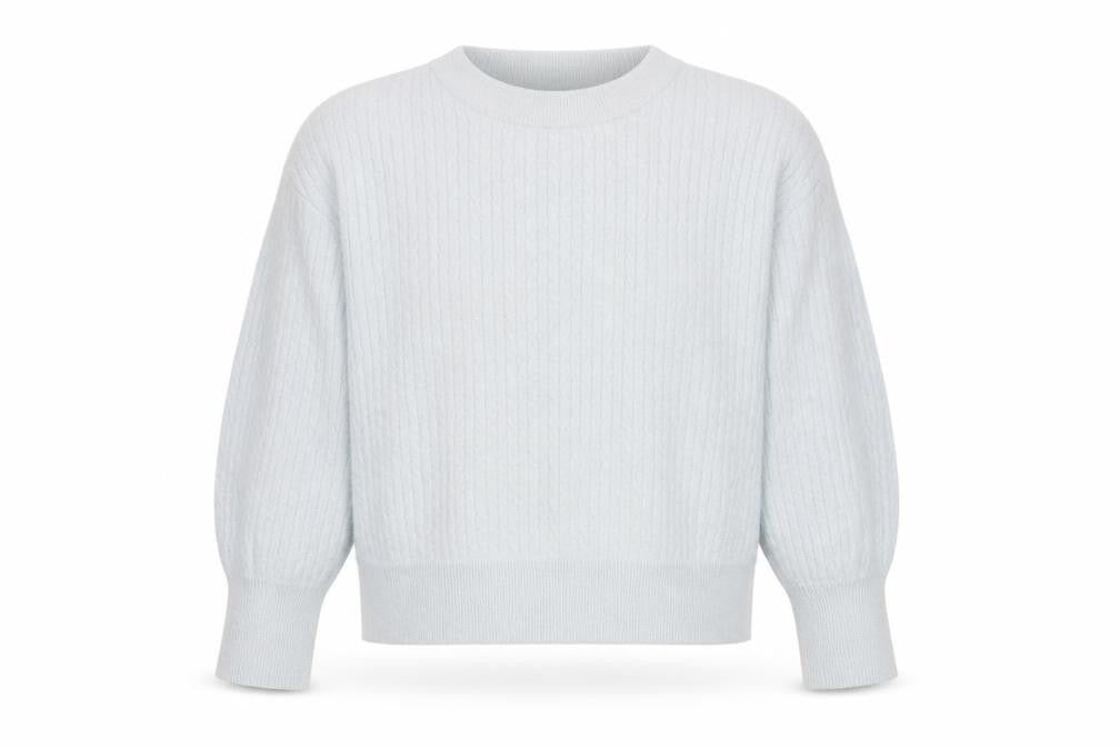 Gallery Women’s Light Blue Cable Knit Pullover Jumper Size S