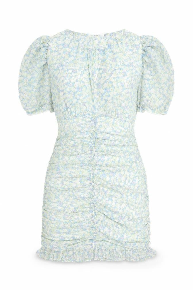 Elenza Women's Multicoloured Floral Puff Sleeve Bodycon Dress Size S