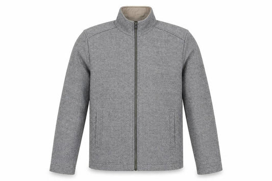 Marks & Spencer Men's Grey Herringbone Full Zip Jacket Size S