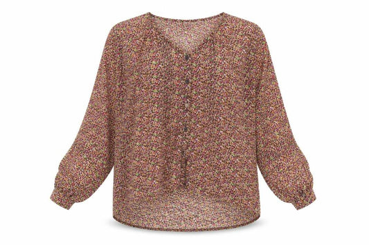 Mossimo Supply Co Womens Multicoloured Floral V-Neck Chiffon Blouse Size L
