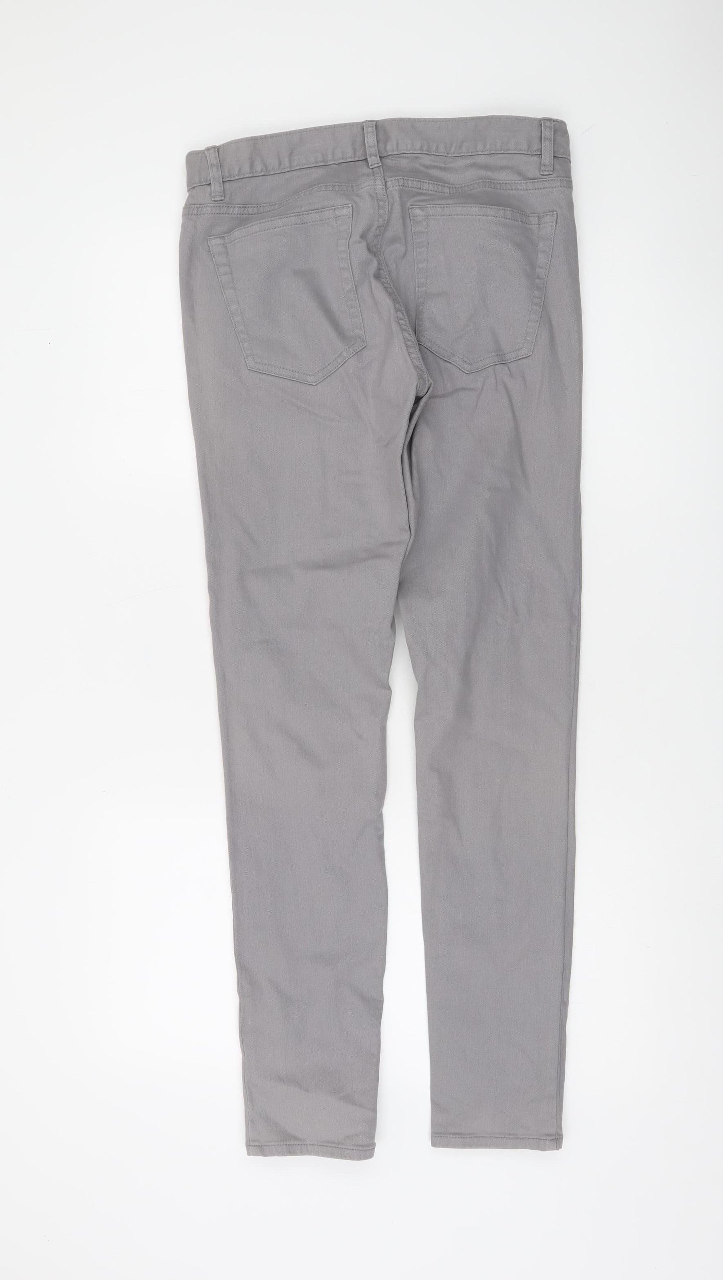 H&M Men's Grey Slim Fit Chino Trousers Size 29