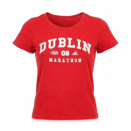 Adidas Women's Red Dublin Marathon 08 T-Shirt Size 8