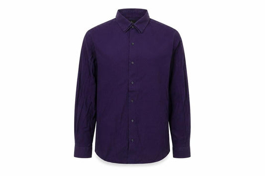 Next Men’s Purple Slim Fit Long Sleeve Cotton Button-Up Shirt Size L