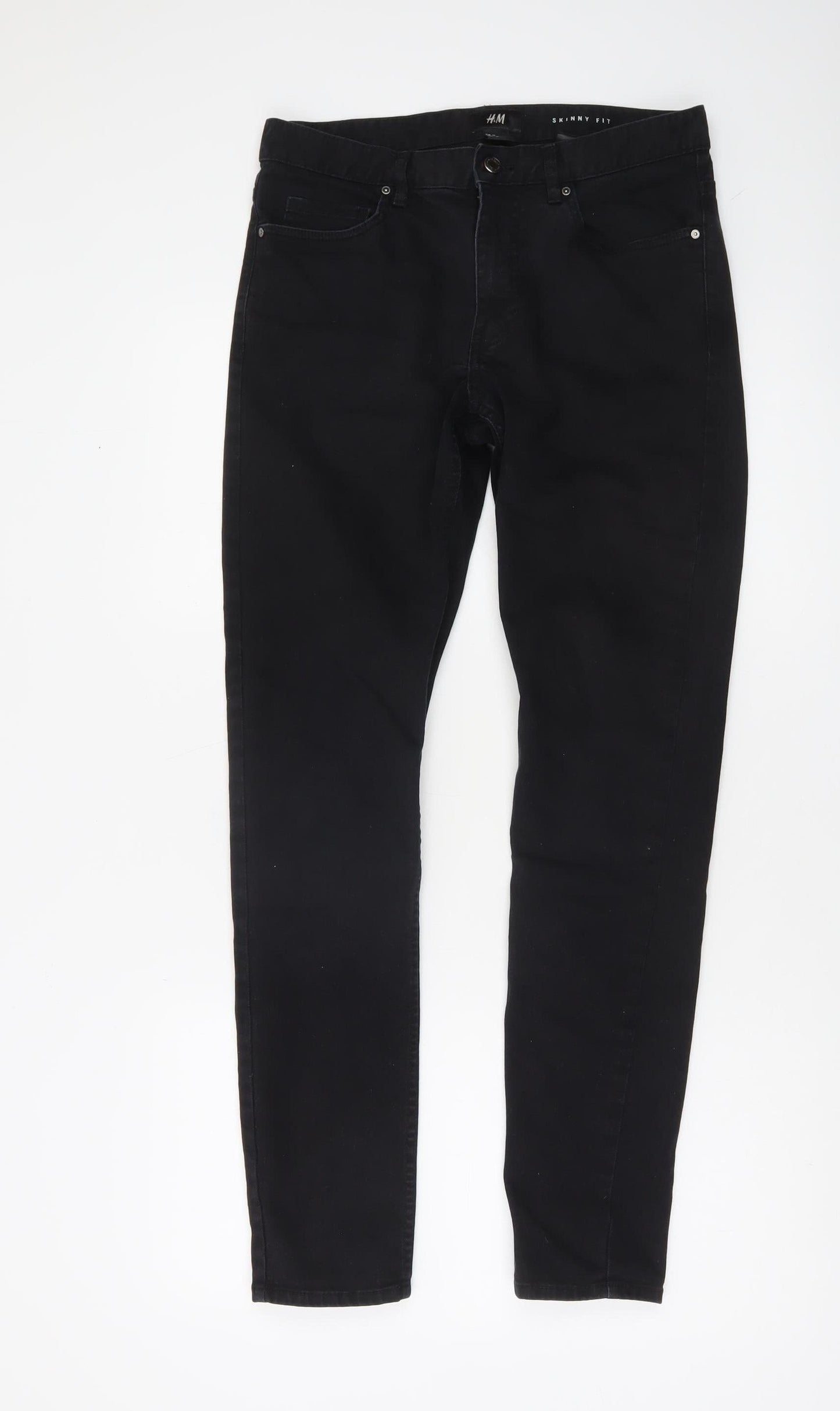 H&M Men's Black Slim Fit Skinny Jeans Size 29 Trousers
