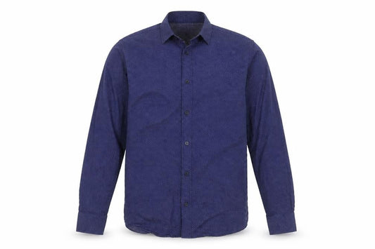 Dunnes Men's Blue Slim Fit Long Sleeve Button-Up Shirt Size L