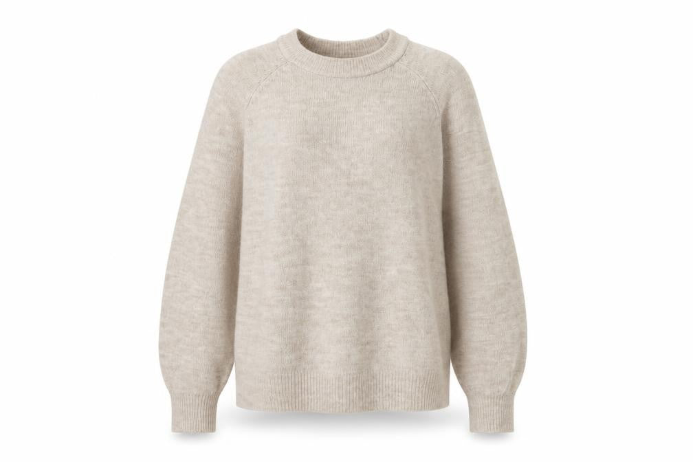 Pull&Bear Women’s Beige Knit Crew Neck Jumper Size 8