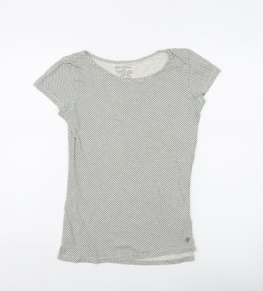 Marc O'Polo Women's White Polka Dot Cotton Jersey T-Shirt Size S