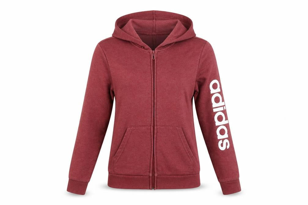 Adidas Women’s Red Full Zip Hoodie XS - Casual Sporty Sweatshirt