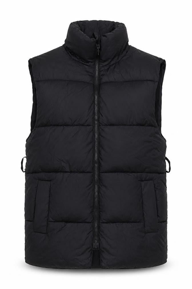 H&M Women Black XS Puffer Waistcoat Sleeveless Lightweight Zip