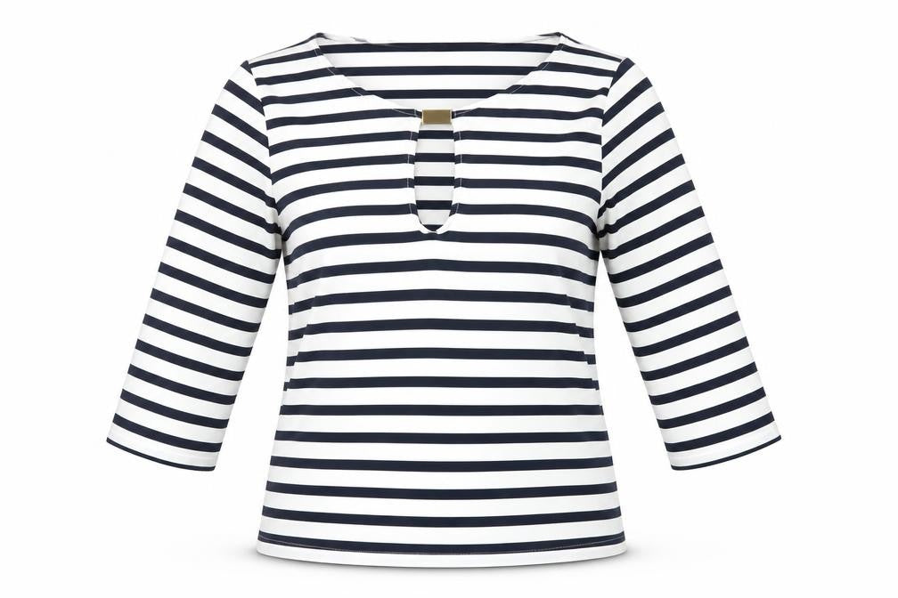 Zara Basic Women’s Multicoloured Striped 3/4 Sleeve Blouse S