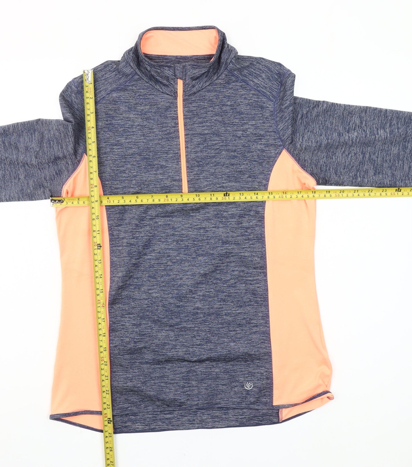 Dunnes Stores Women's Navy & Peach 1/4 Zip Performance Pullover Size 14