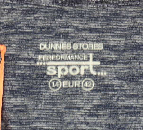 Dunnes Stores Women's Navy & Peach 1/4 Zip Performance Pullover Size 14