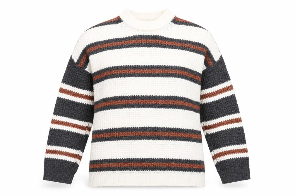 American Eagle Women's Multicoloured Striped Chunky Knit Jumper XS