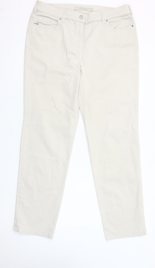 Zerres Women’s Beige Comfort Waist Straight Jeans Size 20