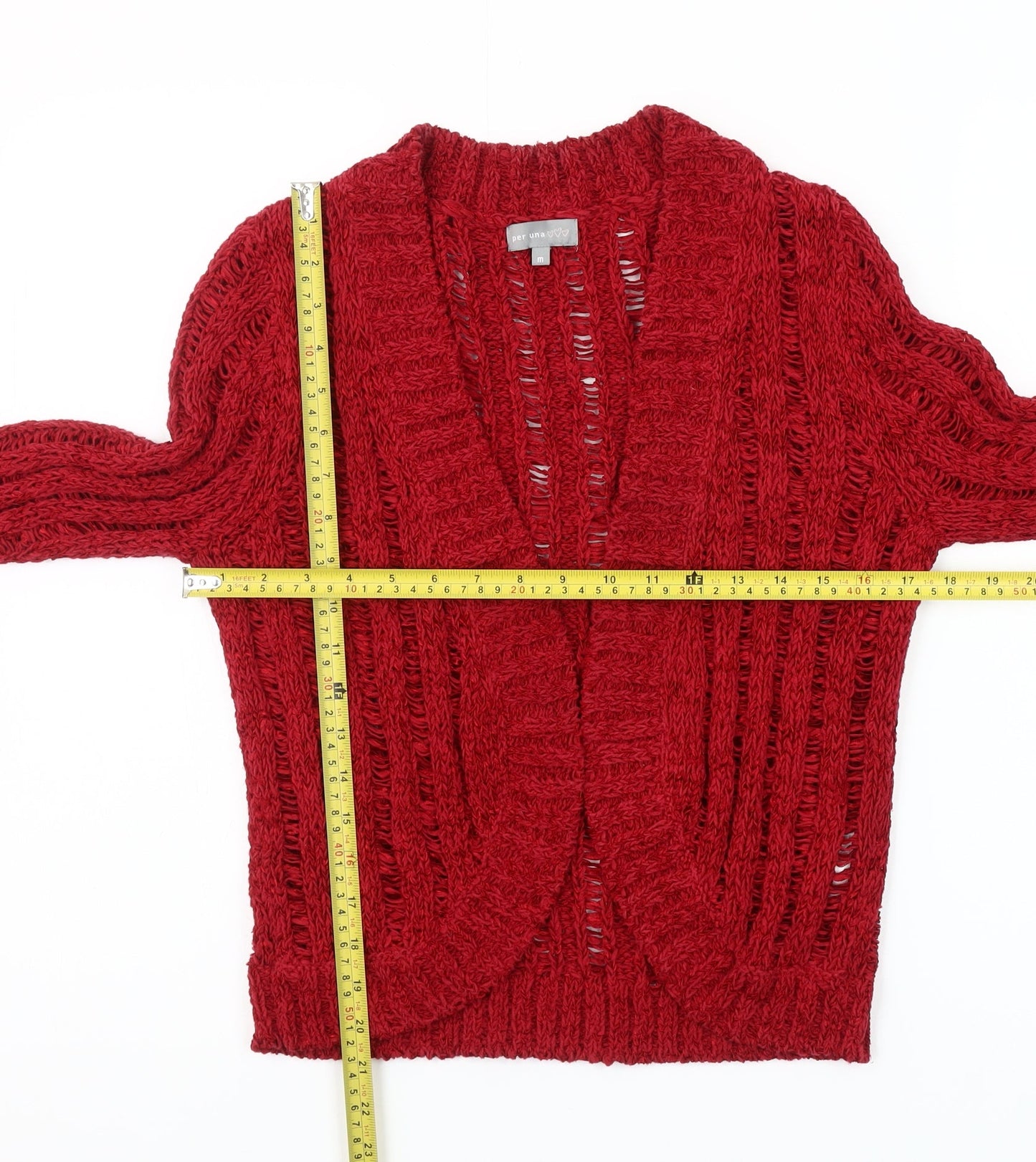 Marks and Spencer Women’s Red Open Knit Cardigan M