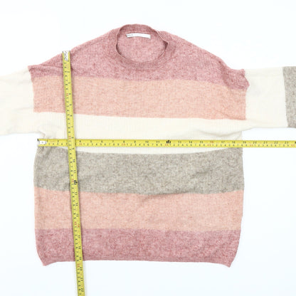 Back view of Only Women’s Multicoloured Striped Crew Neck Jumper, size M