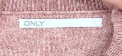 Brand and care label for Only Women’s Multicoloured Striped Crew Neck Jumper, size M