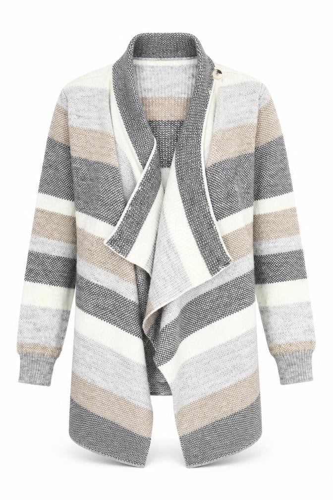 JoJo Maman Bébé Women's Multicoloured M Striped Open Knit Cardigan