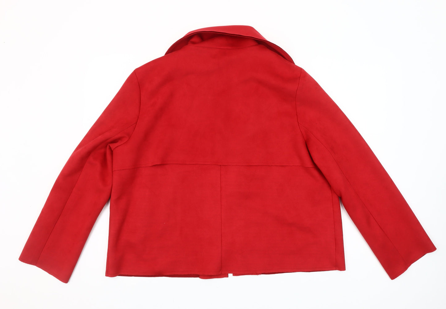 Sophia B Women Red Biker Style Jacket Size 18 Zipped Collared Softshell