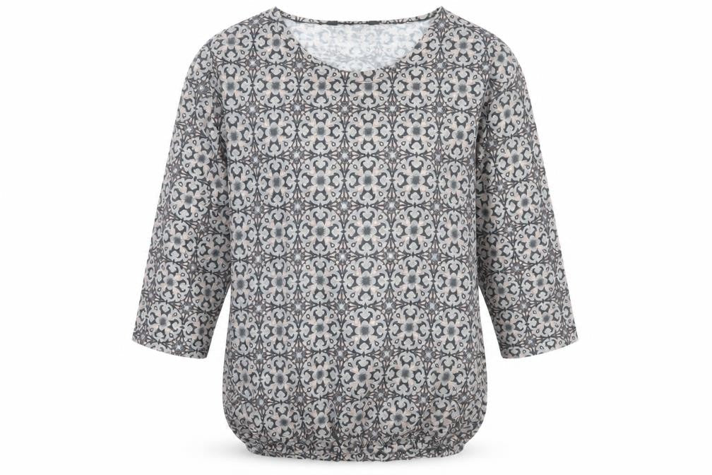 St. Bernard for Dunnes Women’s Grey Geometric 3/4 Sleeve Blouse Size 12