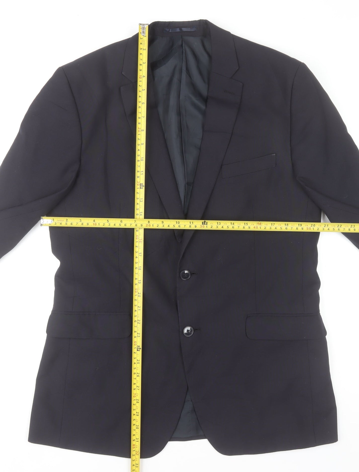 Thomas Nash Men's Black 42L Long Classic Fit Blazer Jacket