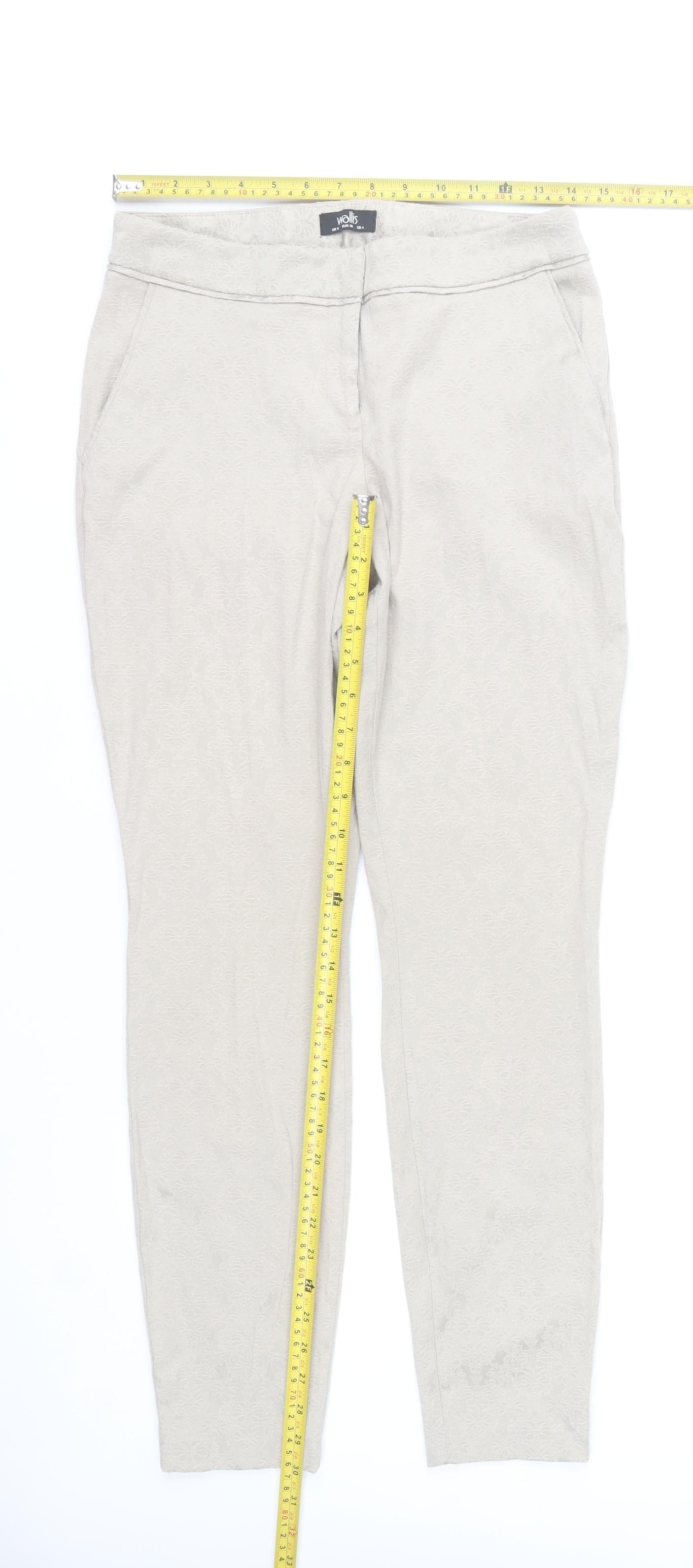 Wallis Women's Beige Slim Fit Stretch Trousers Size 8