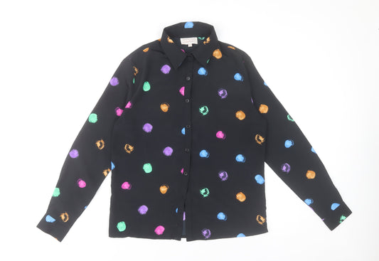 Dancing Leopard Women's Multicoloured Spot Button-Up Shirt Size 10