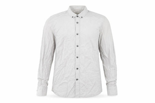 Dunnes Men's Grey Slim Fit Cotton Long Sleeve Button-Up Shirt Size S