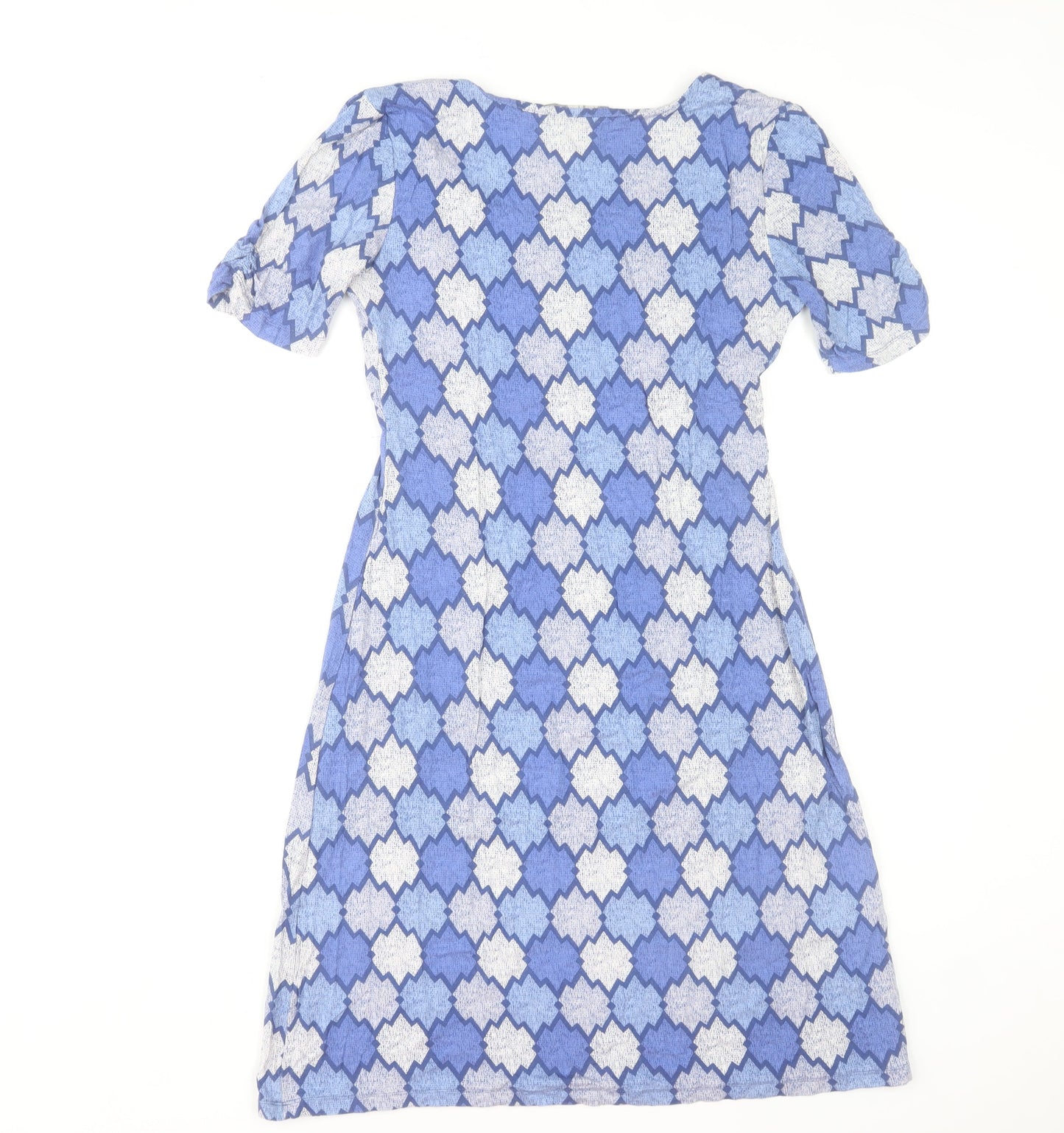 Lily and Me Women's Blue Geometric Jersey Shift Dress Size 8