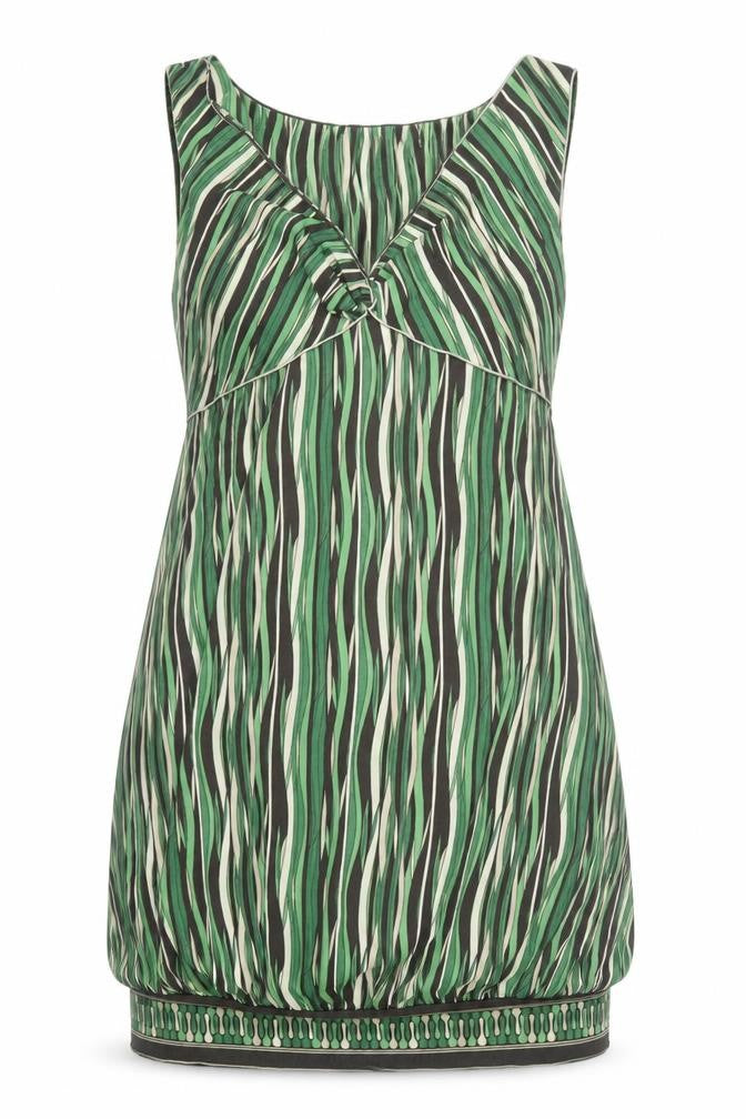 Max Studio Women Green Geometric Sleeveless Knee Dress M