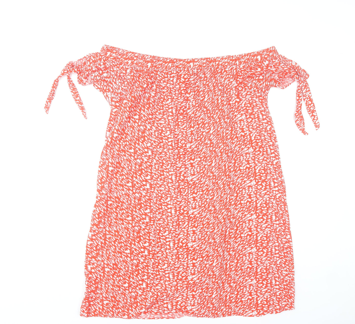 Papaya Women Red Off Shoulder Animal Print Knee Length Dress Size 16