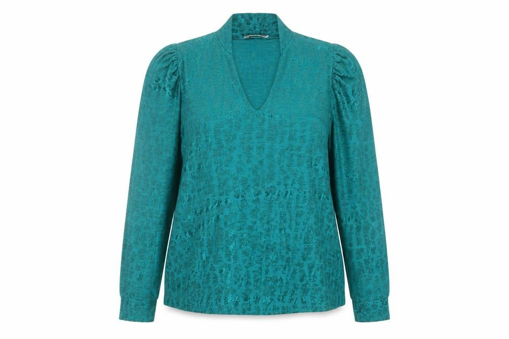 Gallery Women’s Green V-Neck Tunic Blouse Size 20 Long Sleeve