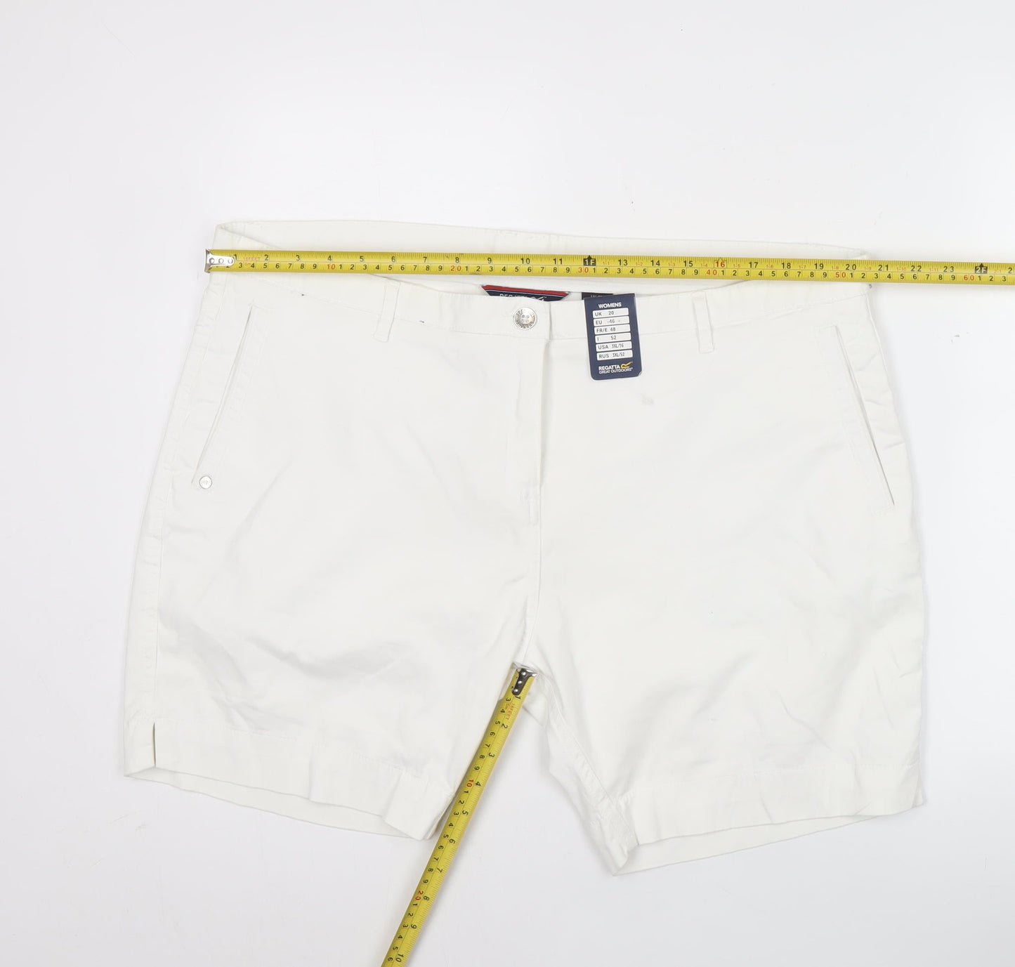 Regatta Women’s White Chino Shorts Size 20 Cotton Stretch Summer