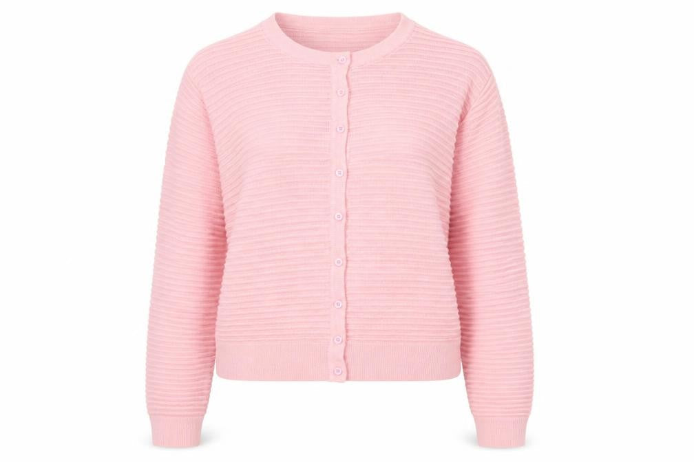 Mystify Womens Pink Knit Crew Neck Long Sleeve Cardigan XL
