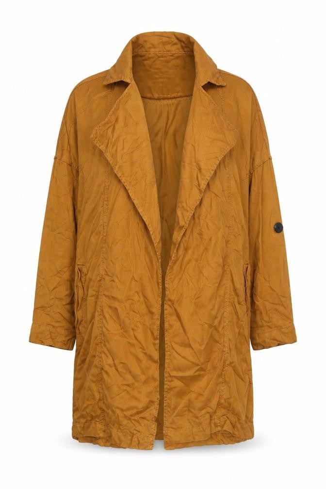 Mango Women's Brown Lyocell Trench Coat Size 12 Long Sleeve