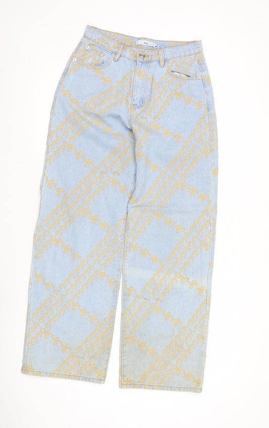 Adika Women’s Blue Floral Wide-Leg Jeans Size S