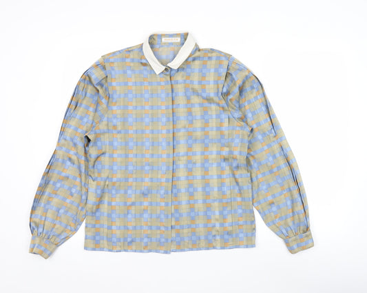 Ravens Women Multicoloured Check Long Sleeve Collared Button-Up Shirt Size 12