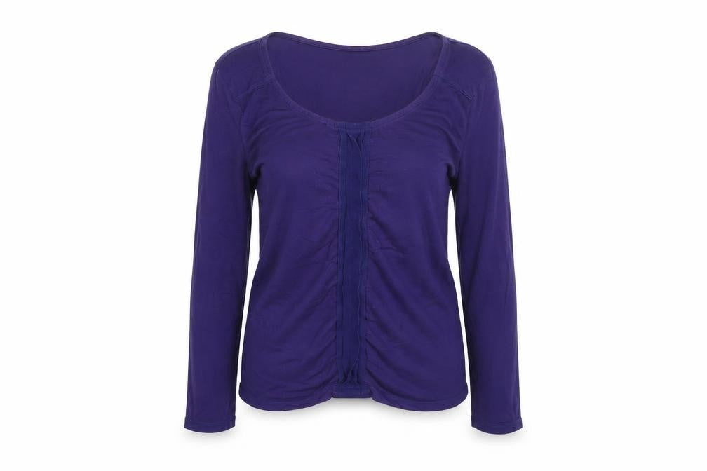 White Stuff Womens Purple Size 10 Long Sleeve Jersey Blouse