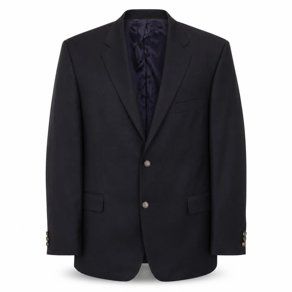 Osborne Men's Blue Wool 46R Classic Two-Button Blazer