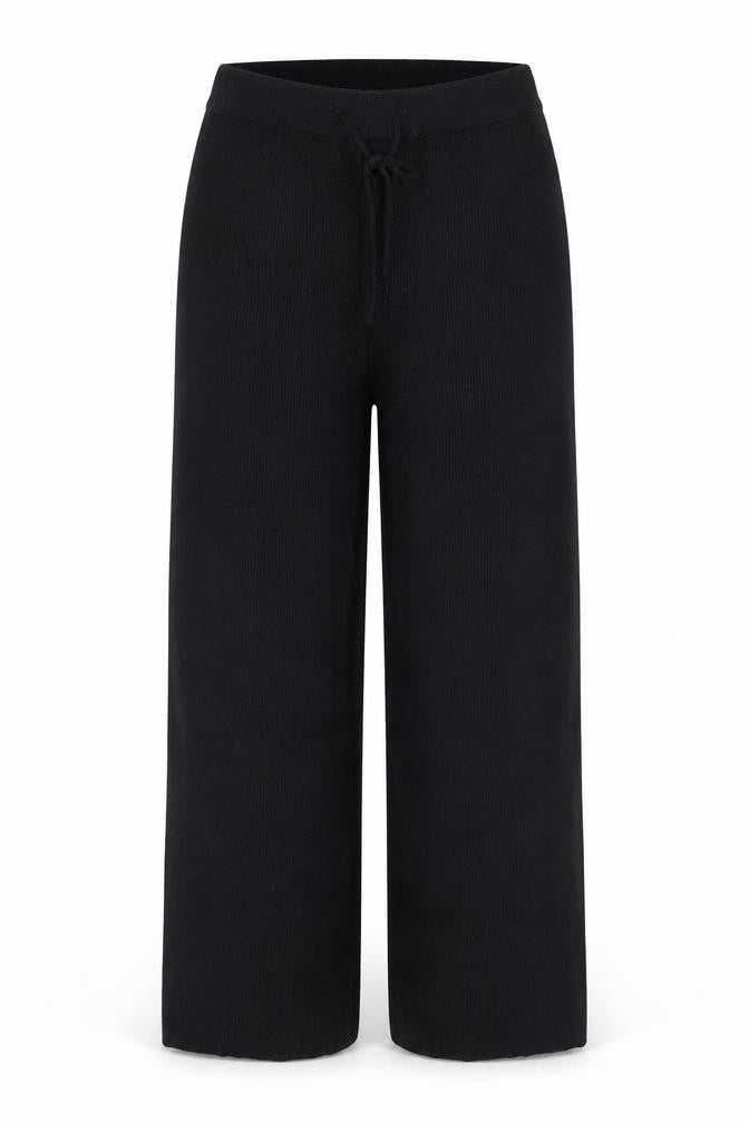 Accessorize Women’s Black Knit Drawstring Sweatpants UK 12-14