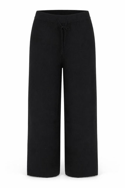 Accessorize Women’s Black Knit Drawstring Sweatpants UK 12-14