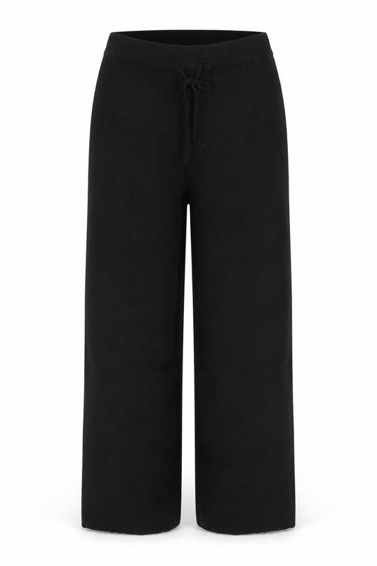 Accessorize Women’s Black Knit Drawstring Sweatpants UK 12-14