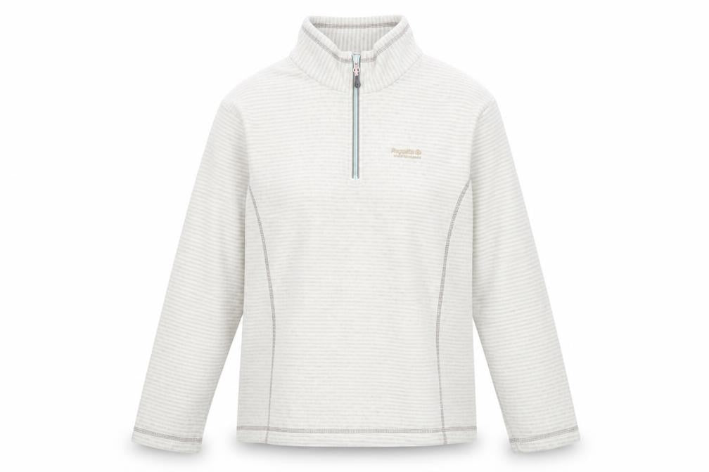 Regatta Womens Beige 1/4 Zip Striped Fleece Sweatshirt UK 14
